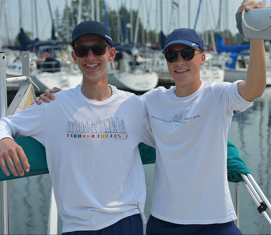 HappyBarracuda Long Sleeve Nautical regatta white t-shirt
