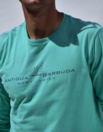 Long Sleeve T-Shirt Mint Green Antigua Barbuda