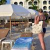 Beach Bag Cotton Canvas "Saint Lucia" NAVY - Image 2